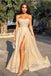 Sweetheart A Line Floor Length Cheap Prom Dress With Slit DMP83