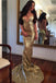 Sexy Deep V-neck Mermaid Backless Sparkly Prom Dresses For Teens K761