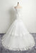 Mermaid Boat Neckline Open Back Lace Up White Long Wedding Dresses W25