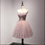 Cheap A-Line Sweetheart Homecoming Dresses With Flowers,Tulle Short Ball Gown Prom Dresses DM412