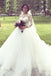 Princess Long Sleeves Bateau Ball Gown Tulle Wedding Dresses With Lace Appliques DMH80