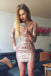 Long Sleeves Sequins Homecoming Dresses, Short Tight Sexy Prom Dresses DMO73