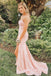 Elegant Strapless Pink Lace Long Prom Dress with Side Slit DM1804