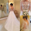 White A-line Long Sleeves Beading Lace Backless Court Train Wedding Dresses DM524
