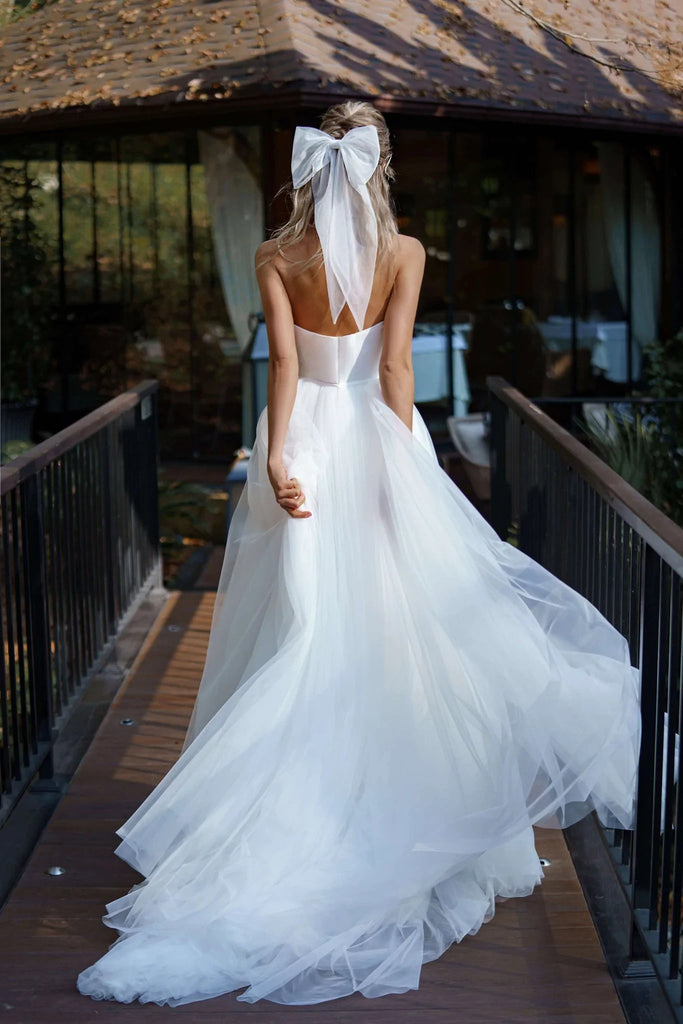 Popular Wedding Dresses, Off Shoulder Long Bridal Gowns, Tulle Newest Wedding Dresses DM1984