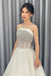 Off White A Line Spaghetti Straps Beading Elegant Long Prom Dress DMP74
