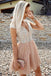 A Line V Neck Tulle Short Prom Dress, Cap Sleeves Cheap Homecoming Dress DMP54