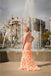 Pink One Shoulder Lace Up Front Split Long Beading Prom Dresses K705