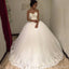 Sweetheart Sleeveless Tulle Long Ball Gown Wedding Dress with Lace Appliques DMH97