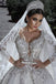 Princess Long Sleeves A Line Ball Gown Wedding Dresses With Applique DME70