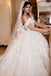 A Line Off The Shoulder Tulle Wedding Dresses With Lace Applique DME66