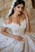 A Line Off The Shoulder Tulle Wedding Dresses With Lace Applique DME66