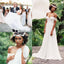 Popular Off the Shoulder Long A-line Ivory Chiffon Sexy Beach Wedding Dresses DM796