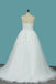 Sweetheart Tulle A Line Wedding Dresses With Applique Beads Sweep Train DME75