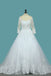 A Line 3/4 Sleeves Tulle Scoop Wedding Dresses With Applique DME73