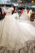 Romantic Off the Shoulder Lace Up Ball Gown Wedding Dresses DME68