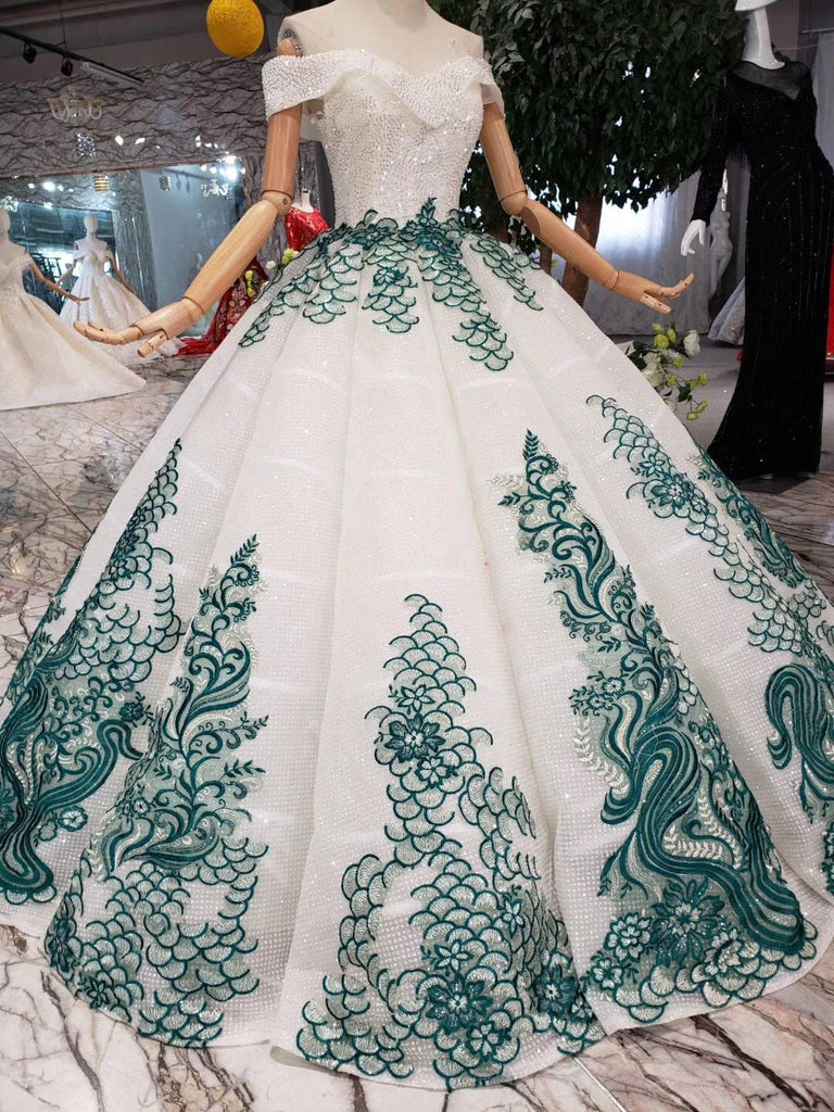 Off the Shoulder Prom Dresses,Ball Gown Wedding Dress, Quinceanera Dresses DMK7