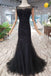 New Arrival Sequins Bodice Prom Dresses Tulle Mermaid Sweep Train DMK11