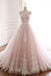 Pink Tulle Prom Dress with Lace Appliques, A Line Formal Evening Party Dresses DMJ50