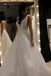 A Line V-neck Sparkly Wedding Dress, Sequin Backless Long Backless Bridal Dress DMW29