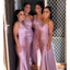 One Shoulder Silk Satin Mermaid Bridesmaid Dresses Wedding Party Bridesmaid Gowns DM1836