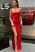 Simple Sheath Satin Prom Dress With Slit School Party Dress Graduation Dress DMP167