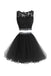 Two Pieces A Line Tulle Applique Short Homecoming/Prom Dresses With Beads DM341