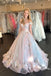Unique Tulle Sweetheart Pink Blue Prom Dress, Princess Formal Gown DMP264