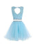 Two Pieces A Line Tulle Applique Short Homecoming/Prom Dresses With Beads DM341