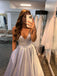 Sparkly A Line Spaghetti Straps Long Prom Dresses With Pockets, Formal Evening Dresses DMP048
