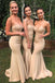Mermaid Sweetheart Sweep Train Cheap Long Bridesmaid Dress DMR27