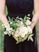 A-Line Round Neck Floor-Length Navy Blue Chiffon Bridesmaid Dress DMR93