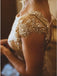 Sheath Round Neck Backless Rose Gold Sequin Long Bridesmaid Dress DMR29