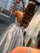 Sparkly A Line Spaghetti Straps Long Prom Dresses With Pockets, Formal Evening Dresses DMP048