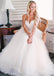 Pretty Spaghetti Straps A-line Tulle Ivory Summer Beach Wedding Dresses,stunning Bridal Gown DM283