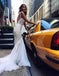 Sexy Mermaid Backless Long Tulle Wedding Dresses,White Beidal Dress stunning DM439
