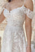 Cold-Shoulder A Line Off White Lace Appliques Long Wedding Dress DM1905