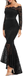 Mermaid Black Elegant Off the Shoulder Long Lace Long Sleeves Sexy Prom Dress DM141