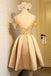 Off the Shoulder Short Prom Dress,A Line Appliques Bow-knot Homecoming Dress DMC85