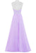Simple Violet Chiffon Beading Cheap Elegant Long High Low Prom Dresses K741