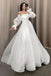 Elegant Off White Strapless Pleated A-Line Wedding Dress with Detachable Sleeves DM1907