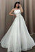 Elegant Off White Strapless Pleated A-Line Wedding Dress with Detachable Sleeves DM1907