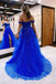 Lavender A Line Tulle Off the Shoulder Lace Appliques Long Prom Dress DMP251