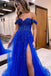 Lavender A Line Tulle Off the Shoulder Lace Appliques Long Prom Dress DMP251