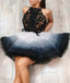 Cute Tulle Lace Short Prom Dress, Black Top Homecoming Dress DMP53