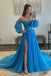 Romantic Off-Shoulder A-Line Chiffon Sweetheart Prom Formal Dresses DMP309