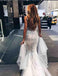 Sexy Mermaid Backless Long Tulle Wedding Dresses,White Beidal Dress stunning DM439