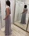 A Line Chiffon Long Prom Dresses, Cheap Sleeveless Evening Dress DMJ18