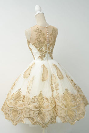 Affordable Junior Popular Appliques A Line Round Neck Short Homecoming Dresses DM314