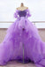 Purple Tulle High Low Prom Dress, Purple Formal Evening Dress DMP258